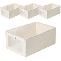 긱보드 패브릭 폴딩 수납 정리함 대형, 4P, 아이보리