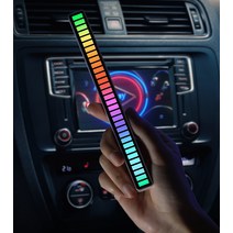 리듬 LED 분위기 조명 RGB 폴라 음성 제어 음악 리듬 PC 게임 룸 자동차 데스크탑 개조, 02 32leds no battery