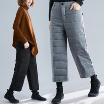 패딩바지 몸빼 깔바지 W65791 뒷밴드 8-9부 여자 솜바지 겨울바지 패딩바지 우모바지 우모복