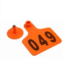 가축 귀태그 축사용품 50LB Pig Ear Tags Numbered for Sheep Cows Livestock 001-100, 01 orange
