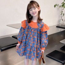 키즈티아라 유아동 여아 오렌지캉캉 원피스