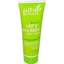 Alba Botanica 베리 에몰리언트 쉐이빙 크림, 227g, Coconut Lime, 1개