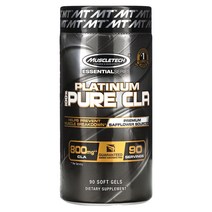 Muscletech 머슬테크 에센셜 시리즈 플래티넘 100% 퓨어 CLA 800mg 90정 소프트젤 캡슐, One Color, One Size