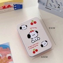 캠핑 쓰레기통 수납 보관 받침대 강아지 패턴 스토리지 박스 직사각형 금속 빈 미니 틴 상자 양철 푸시 캔디 알약 케이스 컨테이너 홀더, 2.2