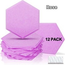 음향 패널 방음 벽 홈 스튜디오 절연체 장식 고밀도 소음 흡수 12 개, Rose, 10mm Super Density, Large hexagon