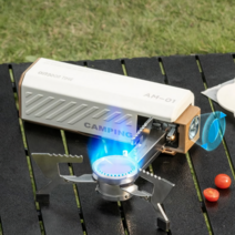 컨테이너버너 휴대용 폴딩 캠핑 스토브 미니 가스렌지, 바닐라 화이트 컨테이너 버너 + 할로윈 토퍼(종류랜덤)