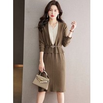 스웨터 스커트 여자 폭풍 가을 겨울 숏 슬림핏 기질 니트 원피스