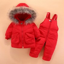 OLE OLEKID 겨울 베이비 보이 Snowsuit 후드 모피스타일 칼라 자켓 코트 오버 올즈 유아 스노우 슈트 소녀 세트