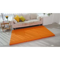 SEJEL.F (세젤에프) 3단 PU 레자 인조가죽 접이식 매트리스 차박 원룸 싱글 가성비 캠핑 스펀지 매트리스 오렌지 5CM, 라벤더