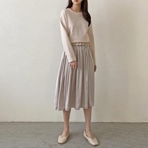 [바보사랑] 여자 후레아 하비 사틴 공단 하객 돌잔치 미디 스커트