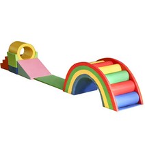 소프트 쿠션 미끄럼틀 아이 어린이 정글짐 계단 놀이터, 연노랑