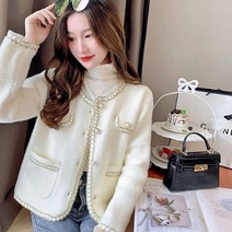트위드자켓 노카라 데이트룩 귀여운 러블리 여성 자켓 코디