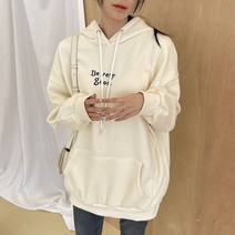 쉐얼유 여성용 기모 플라워 백프린팅 나염 오버핏 후드티