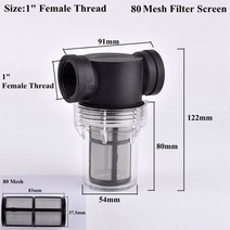 농업용 관수 액비 여과기 관수자재 외부 원통, 1인치 80메쉬