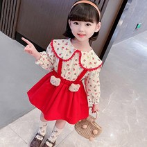 몽실이 곰멜빵점퍼스커트세트 여아 긴팔 봄 가을 원피스 외출복