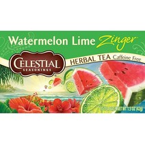 Celestial Seasonings 허브 티 수박 라임 진저 카페인 프리 티백 20개 (6팩), Watermelon Lime Zinger