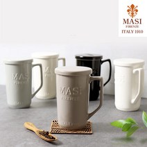 [MASI] 티머그컵 500ml 차망머그컵 뚜껑머그컵, 코코아브라운, 1개