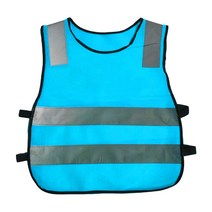 GHSHOP 어린이 안전 반사 조끼 학생을위한 형광색 소년 소녀 교통 달리기 자전거 도로 의류, 블루, 폴리 에스터