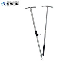 덕진 접이식 2단 약초괭이 특대 지팡이 곡괭이 등산 크롬 농사 농장, 약초괭이(2단)