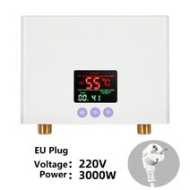 수영장 히팅기 물데우기 5500W 탱크리스 인스턴트 전기 온수기 터치 패널 원격 제어 주방 욕실 액세서리 30 ‑ 55 섭씨, whiteEUplugAC220