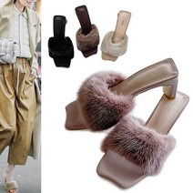 까미에뮤즈 kami et muse 밍크 퍼 힐 슬리퍼 뮬 KM20w102