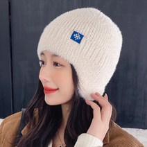 스노우보드비니 여성 귀달이 겨울 모자 패션 인조 모피 니트 모자 소프트 비니