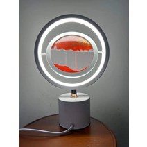 DZER USB 퀵 샌드 드로잉 데스크 램프 모래 시계 장식품 책상 램프, 퀵 샌드 레드 (USB 소켓-삼색 빛)