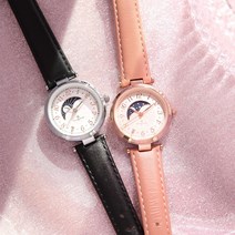 [오에스티] 2021 NEW 문페이즈 블랙 핑크 소가죽 여성 시계 OTW121107ASB OTW121117APP NC서면점