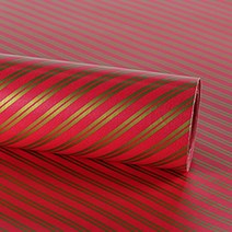 위져스 포장지 종이 비닐 대용량20M롤 당일발송, 1롤, 13스트라이프/종이/빨강