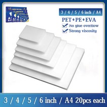 100pcs 80mic 열 라미네이팅 필름 5 크기 3 quot45 quot6A4 Pet eva Plastifieuse 롤 라미네이터 플라스틱 Plastificadora