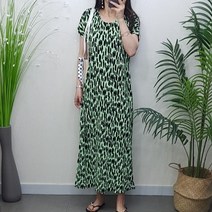 제이후 여름 루즈핏 반팔 패턴 편한 옆트임 일자 주름 맥시 롱 플리츠 원피스