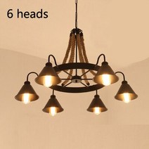 미국의 샹들리에 농촌 로프트 철 복고풍 산업 바람 레스토랑 의류 매장 냄비 인터넷 카페 보트, 01 220V, 01 6 heads without bulb