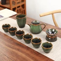 월월중국식품 도자기 가마 쿵푸 차컵 찻잔 세트(9세트)