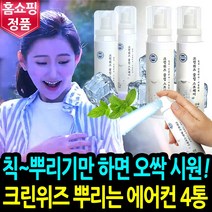[본사정품] 크린위즈 뿌리는 에어컨 쿨링 스프레이 4종 8종 쿨 냉각 땀냄새제거 탈취제, 100ml, 4통