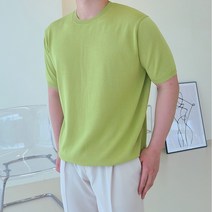 12Color 남자 라운드 여름니트반팔