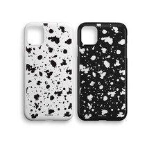 토브 컬러우레탄 블랙/화이트 잉크 페인팅 아이폰 케이스, 아이폰11PRO,화이트,화이트