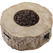 CASAINC 28인치 화덕 테이블 야외 가스 난로 프로판 화재 테이블 30000 BTU 원형 화로 파티오 화덕 정원 뒷마당 벽난로 방수 커버 용암석 CSA 인증-밝은 갈색, 연한 갈색