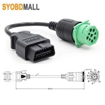 자동차진단기 차량스캐너 OBD2 트럭 진단 케이블 J1939 9 핀 Cummins Deutsch 9pin 대 한 16Pin 남성 커넥, 한개옵션0