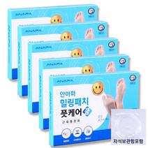 안아파 힐링패치 풋케어 쿨 600가우스 발바닥 통증패치 근육통완화, 5개