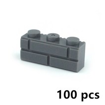 롱브릭타일 접착식파벽돌 파벽돌 DIY 빌딩 블록 벽 그림 벽돌 1x2 1x3 1x4 L 도트 교육 크리 에이 티브 건, 06 dark gray 1X3 100pcs