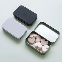 사각 틴케이스 철제 케이스 2size 3color [알루미늄 철 수납 굿즈 사탕 소품 카드 정리 깡통 보관함], M 실버, 실버