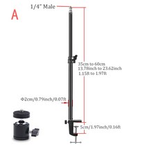 BFOLLOW 데스크 클램프 마운트 스탠드 사진 링 라이트 DSLR 카메라 휴대 전화 태블릿 브래킷 Youtuber 비디, 01 2 Sections Thin
