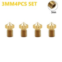1.75/3mm 황동 노즐 세트 다용도 3D 프린터 액세서리 M6 스레드 E3DV5V6 에 충전한 특수, 01 3mm 4pcs