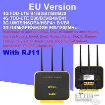 인터넷 공유기 원룸 kuwfi gigabit 무선 라우터 4g lte wifi 라우터 듀얼 밴드 휴대용 wifi 모뎀 핫스팟 64 user with gigabit wanlan, RJ11-eu 버전으로