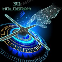LED 홀로그램 3D 팬 프로젝션 벽걸이 광고 디스플레이, 50cm
