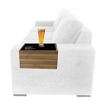 대나무 소파 암 트레이 테이블 팔걸이 프로텍터 범용 음료 홀더 사이드 원격 캐디, 천연