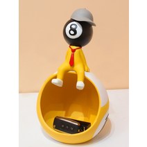 당구장 테이블 인형 장식 오브제 키트레이 재떨이 티슈케이스 인테리어 피규어 개업선물, 황금 8호 당구 꽃다발 + 황금 탁구 국화