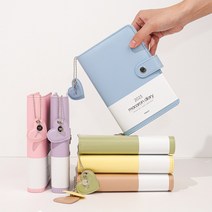 2023 미뉴잇 마카롱 다이어리+속지팩 키링 세트, 퍼플