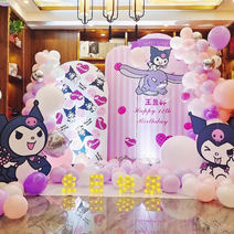 파티풍선세트 쿠로미 인스타 포토존 해피벌스데이 가랜드 홈파티 생일풍선 소품, 쿠로미 생일 패키지A