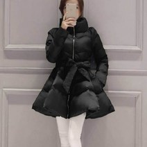 가바바 여성 겨울 숏패딩 여성스럽고 귀여운 스타일 허리 리본끈이 매력 포인트 두꺼운 터틀넥 데일리 패딩점퍼 G40300